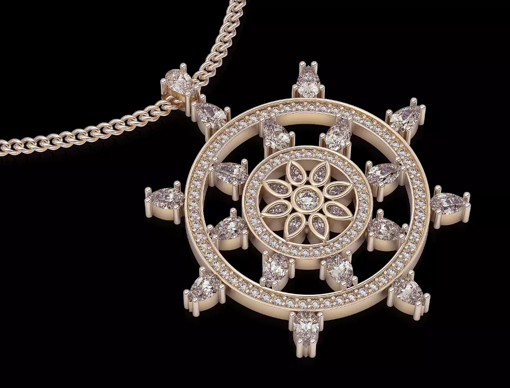 Anchor pendant sterling gold printable jewelry 3D model 3D print model_0