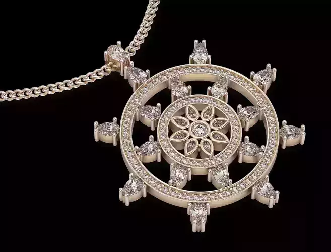 Anchor pendant sterling gold printable jewelry 3D model 3D print model