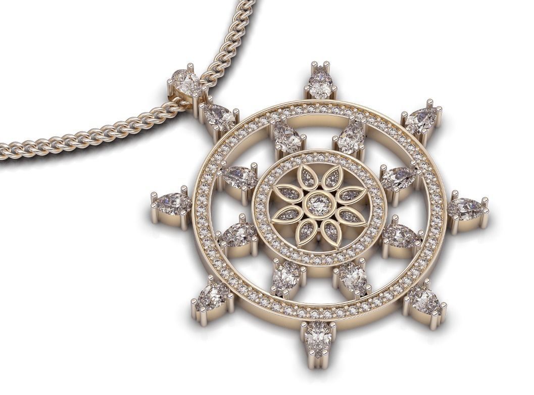 Anchor pendant sterling gold printable jewelry 3D model 3D print model_1