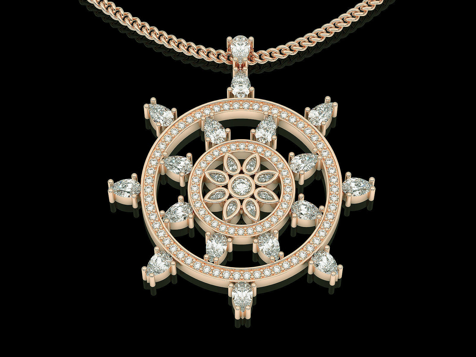 Anchor pendant sterling gold printable jewelry 3D model 3D print model_4