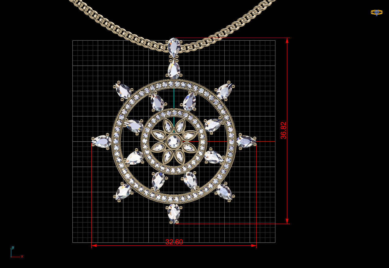 Anchor pendant sterling gold printable jewelry 3D model 3D print model_8
