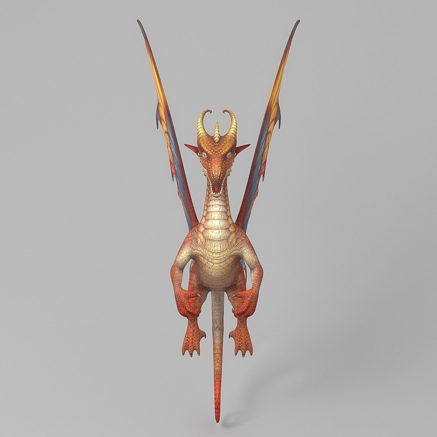 Cartoon Dragon 2 Low-poly 3D model_1