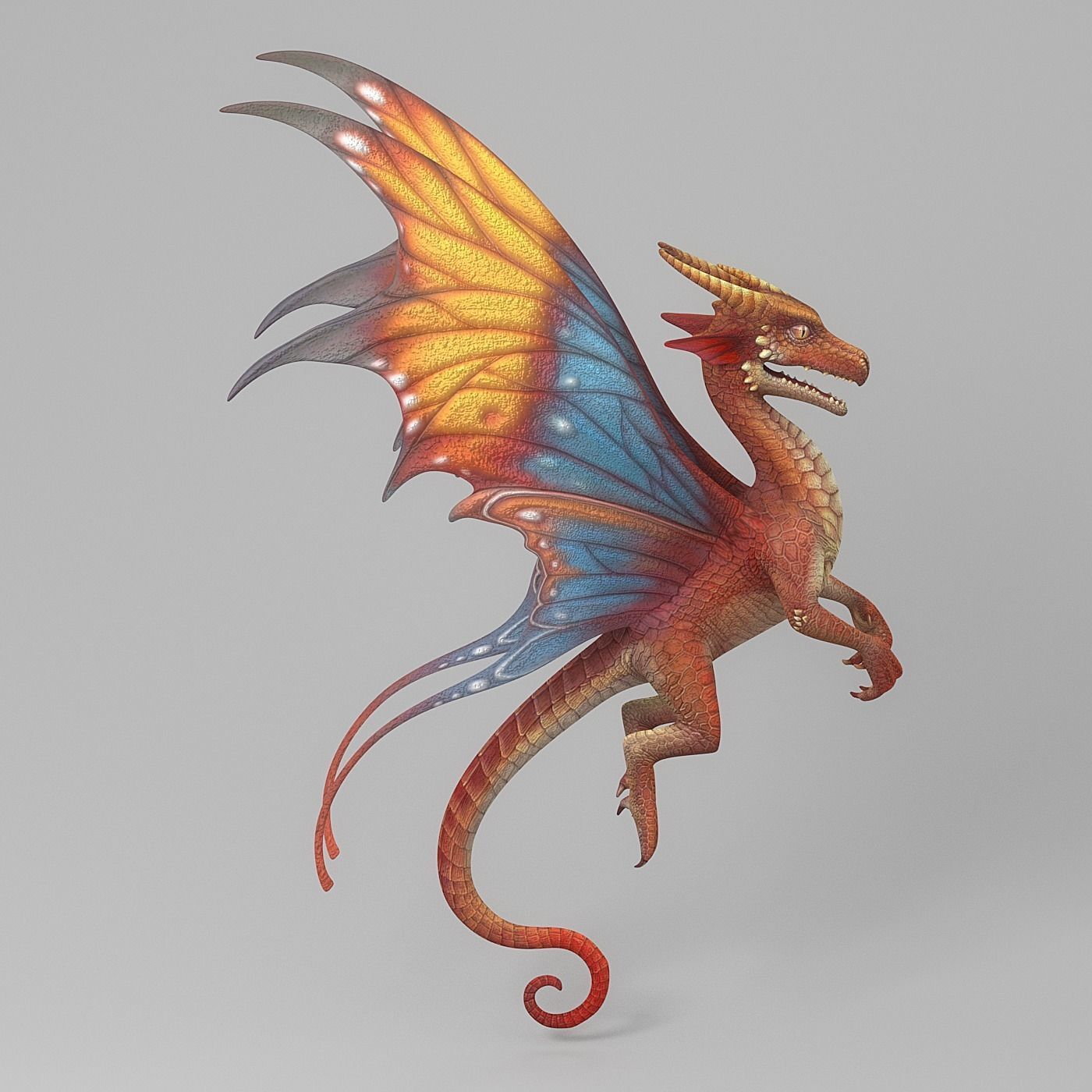 Cartoon Dragon 2 Low-poly 3D model_2