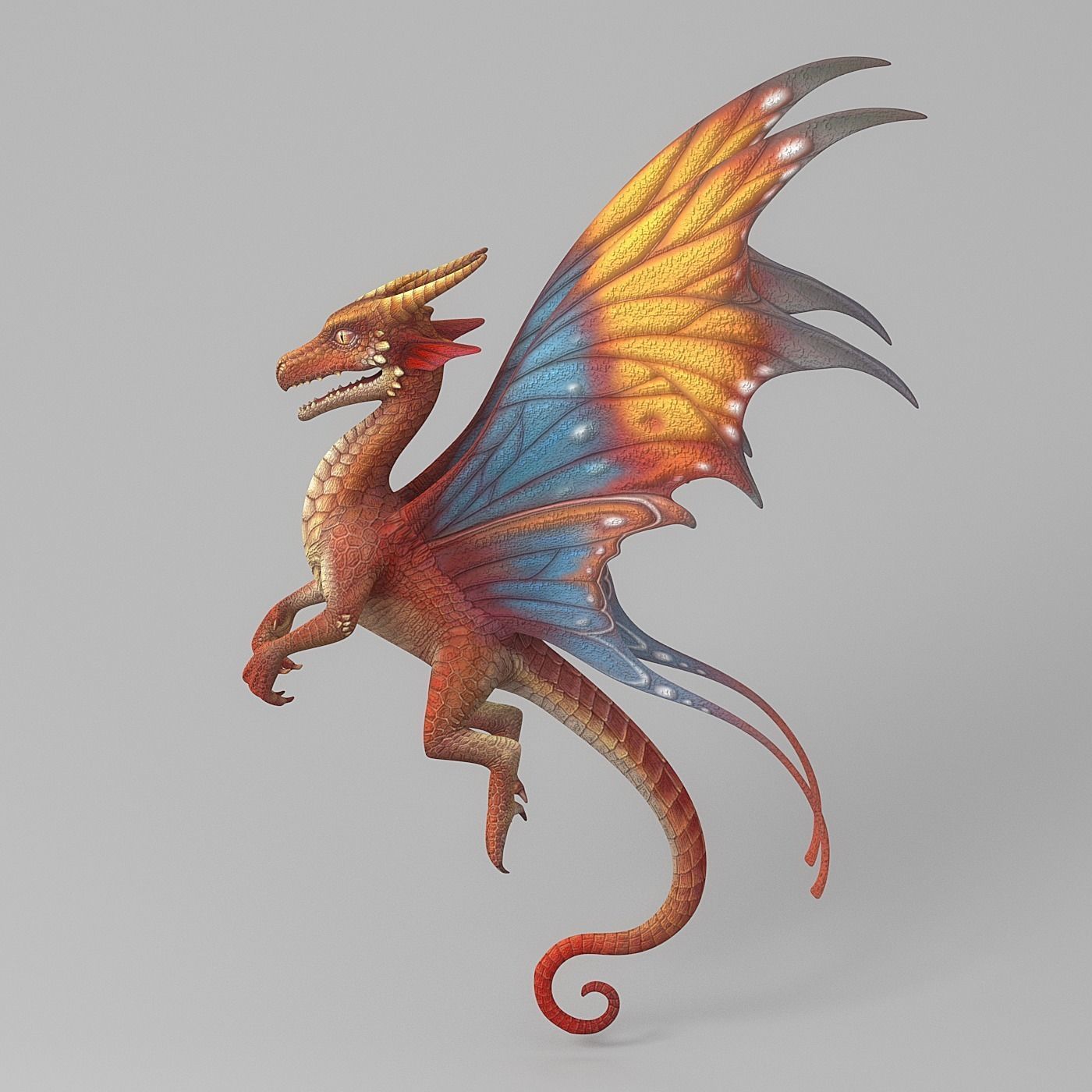 Cartoon Dragon 2 Low-poly 3D model_4