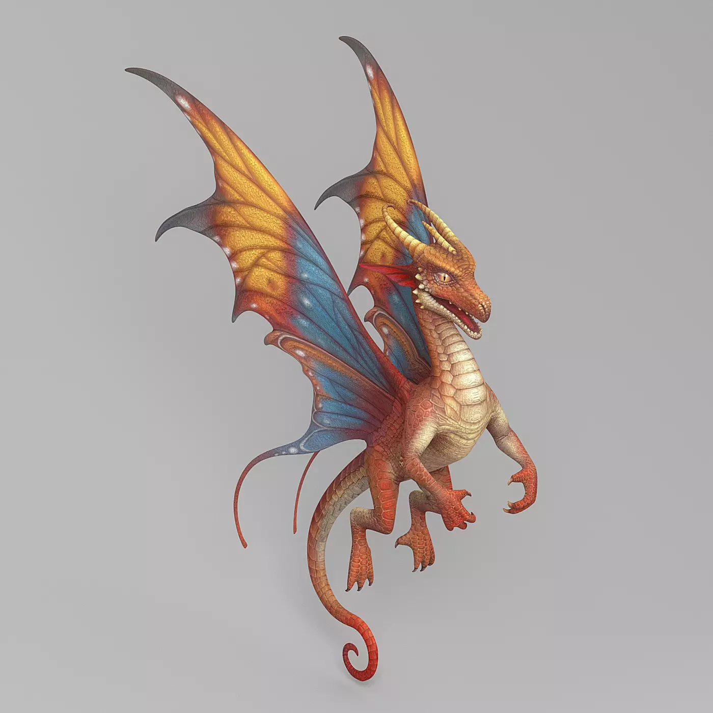 Cartoon Dragon 2 Low-poly 3D model_0