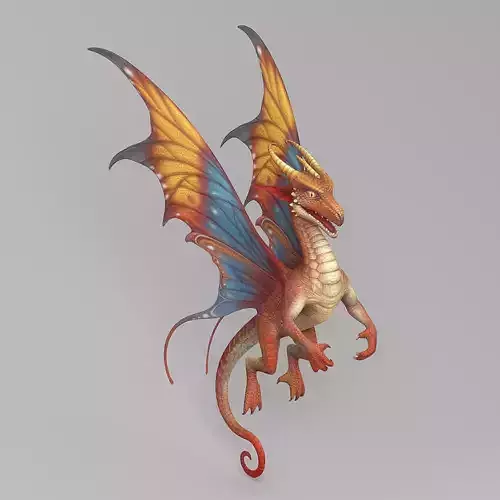 Cartoon Dragon 2 Low-poly 3D model