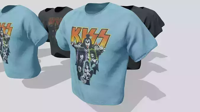 Band T Shirt Low-poly 3D model