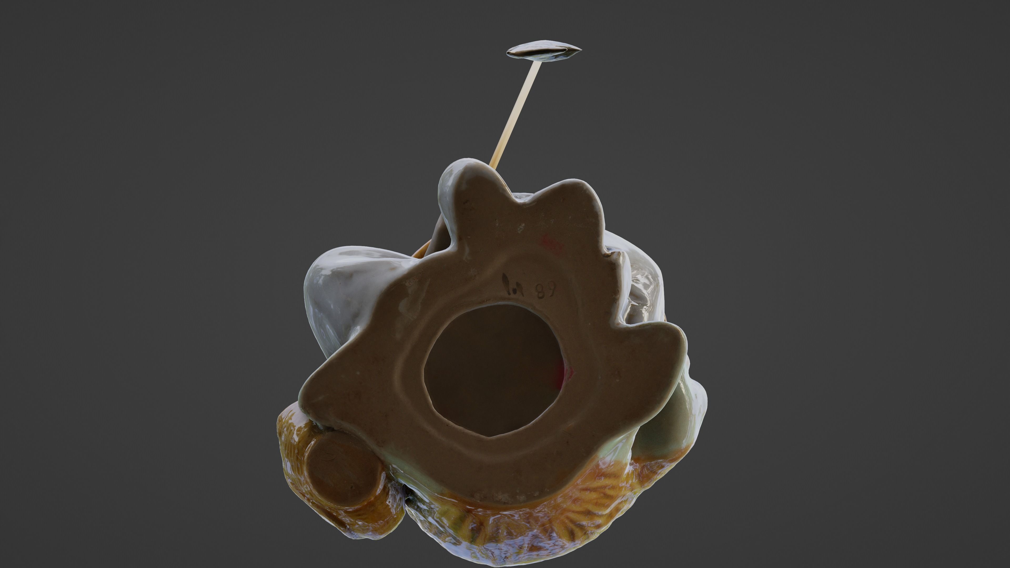 Chinese Mudman Fisherman Figurine Low-poly 3D model_7