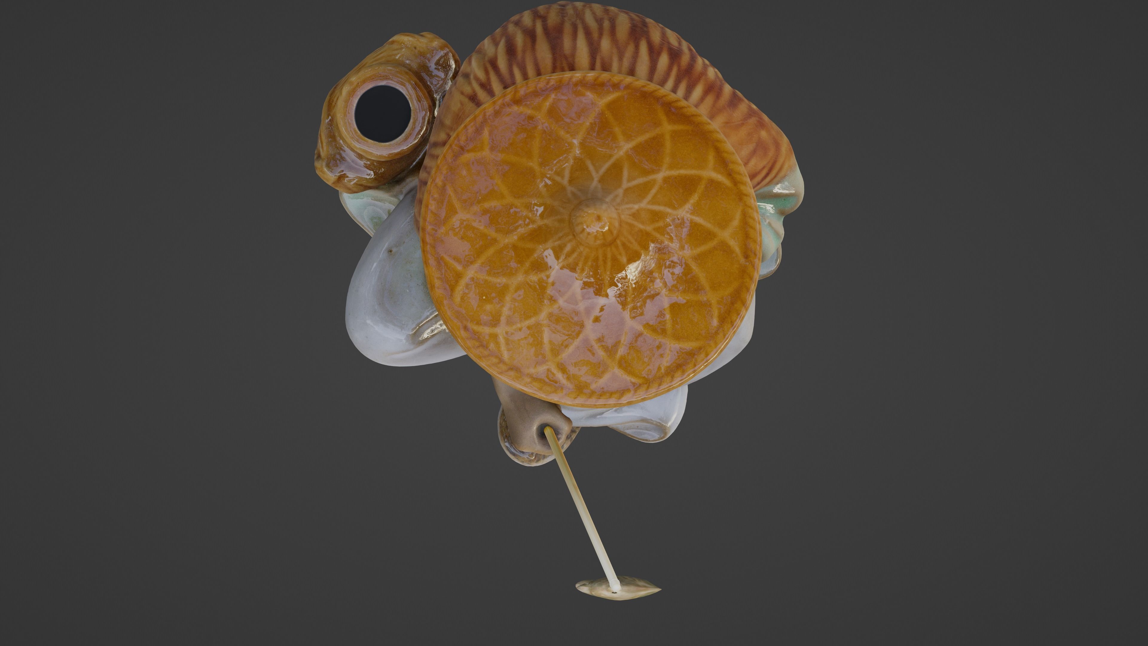 Chinese Mudman Fisherman Figurine Low-poly 3D model_6