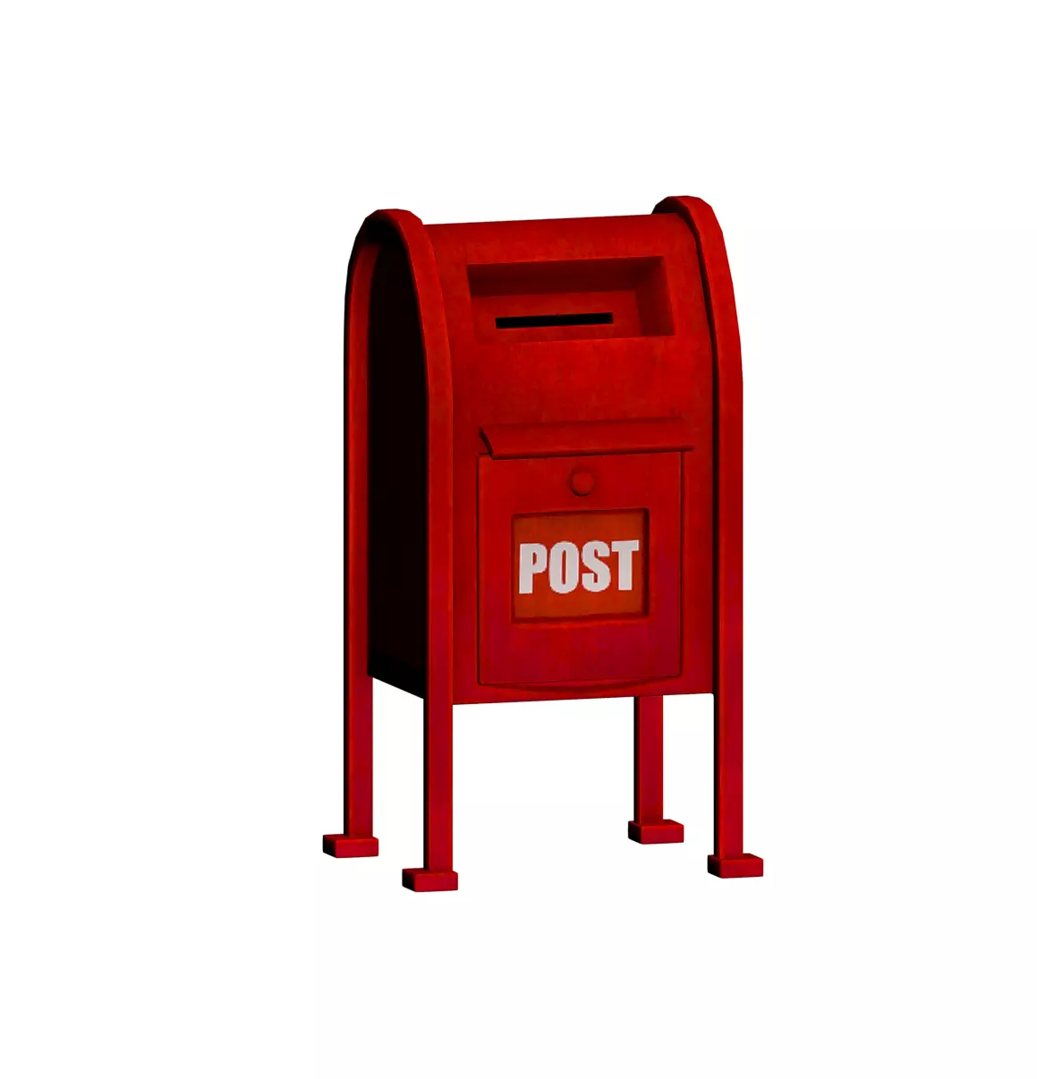 Mailbox post box Low-poly 3D model_0