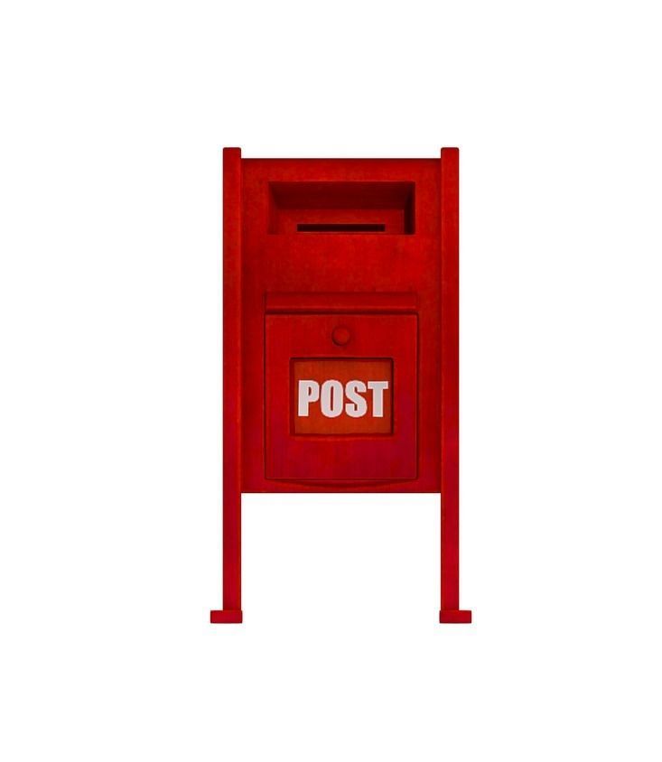 Mailbox post box Low-poly 3D model_1
