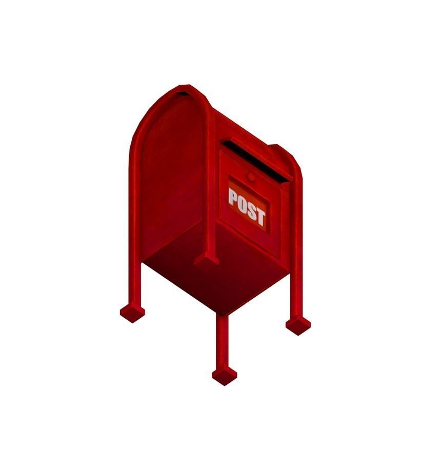 Mailbox post box Low-poly 3D model_5