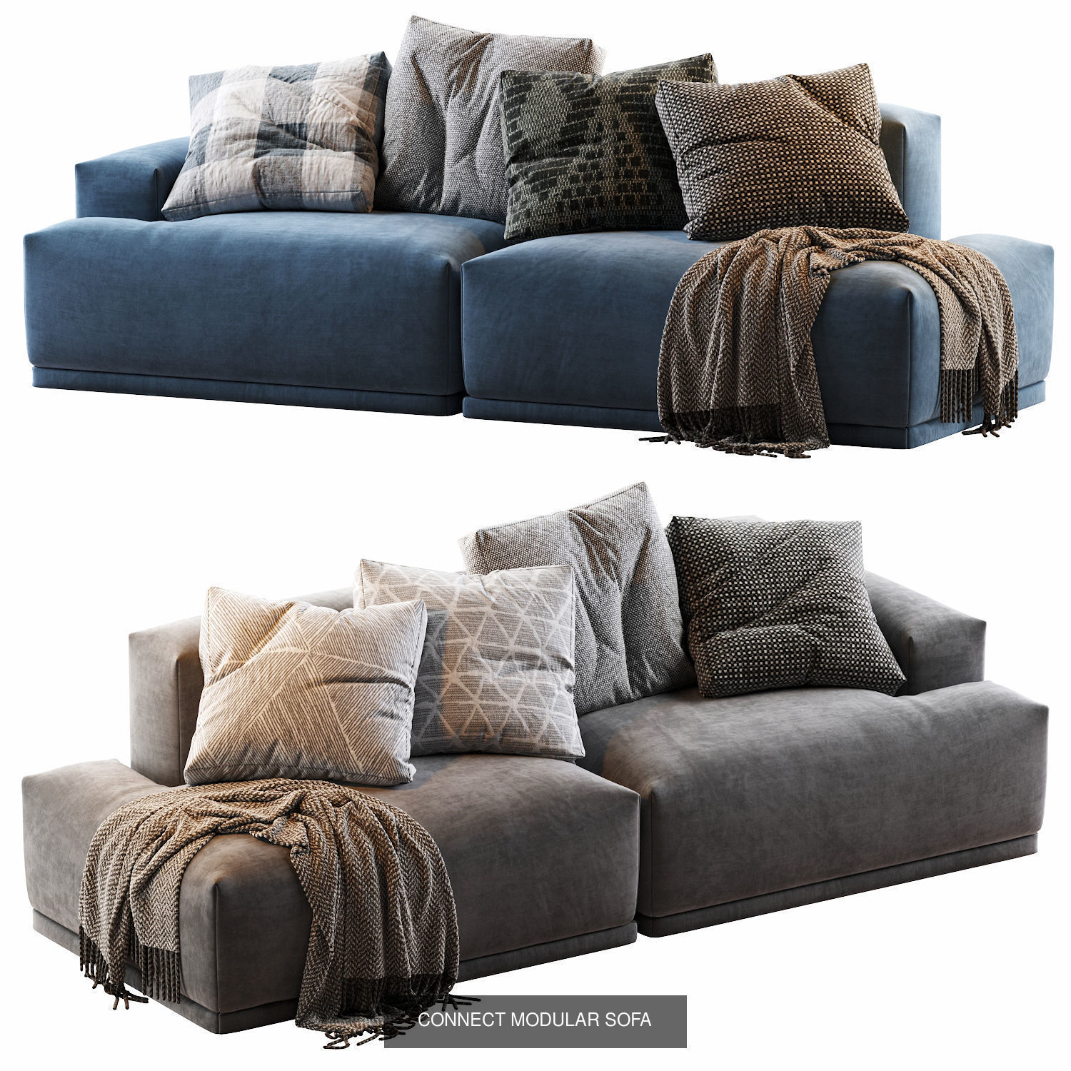 CONNECT MODULAR Sofas 3D Model Collection_4
