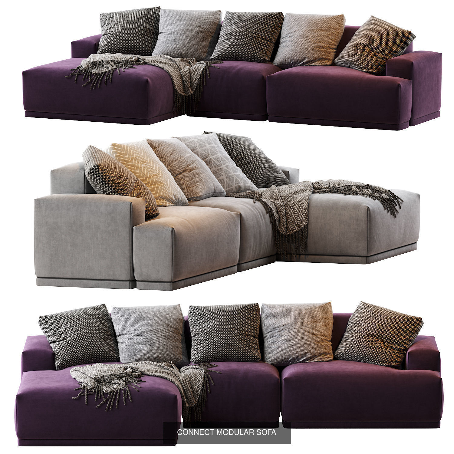 CONNECT MODULAR Sofas 3D Model Collection_6