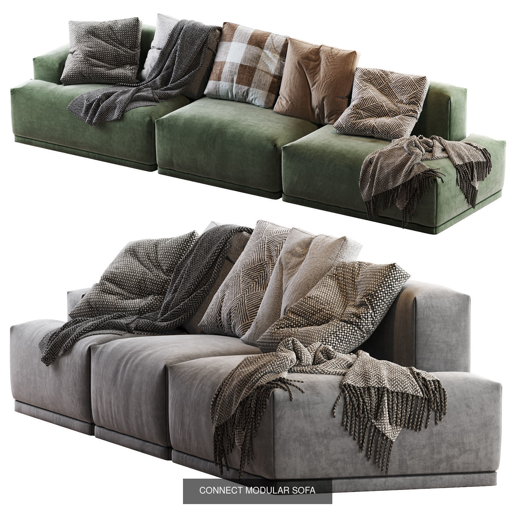 CONNECT MODULAR Sofas 3D Model Collection_1