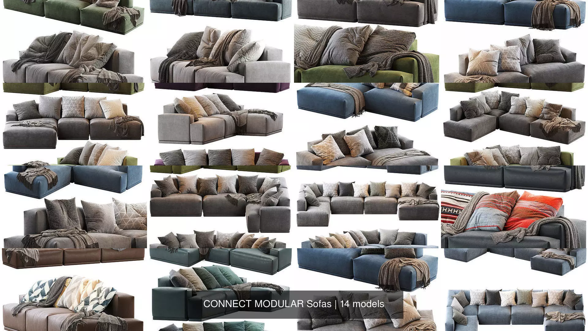 CONNECT MODULAR Sofas 3D Model Collection_0