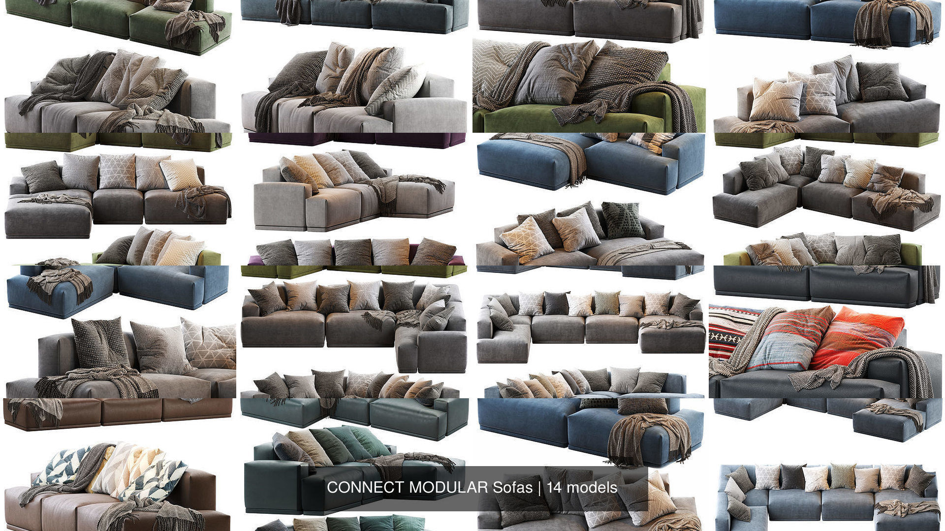 CONNECT MODULAR Sofas 3D Model Collection CGTrader