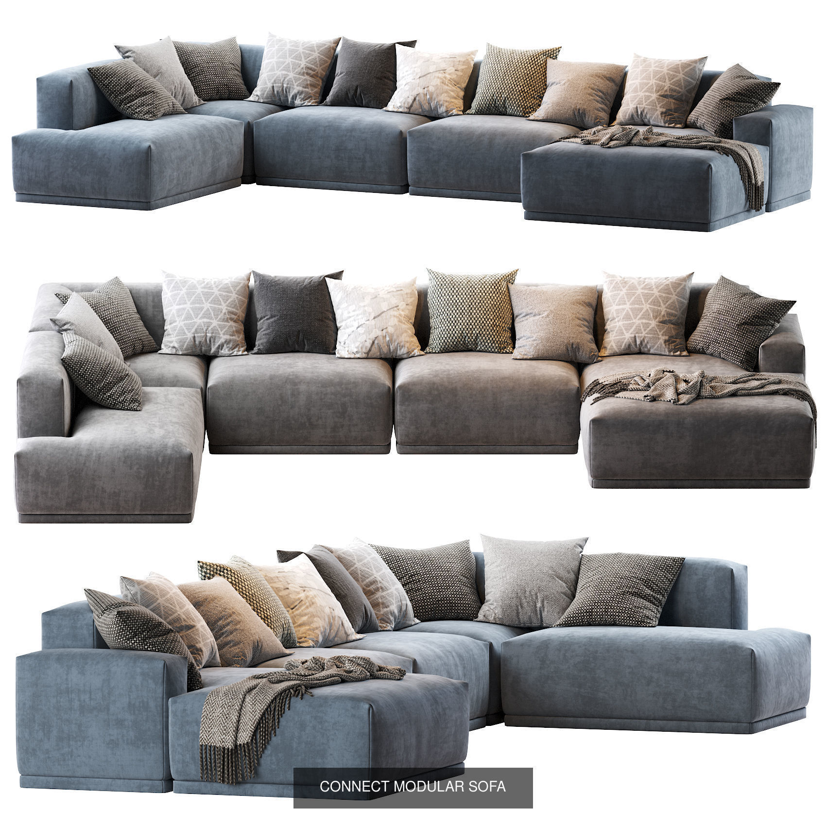 CONNECT MODULAR Sofas 3D Model Collection_11