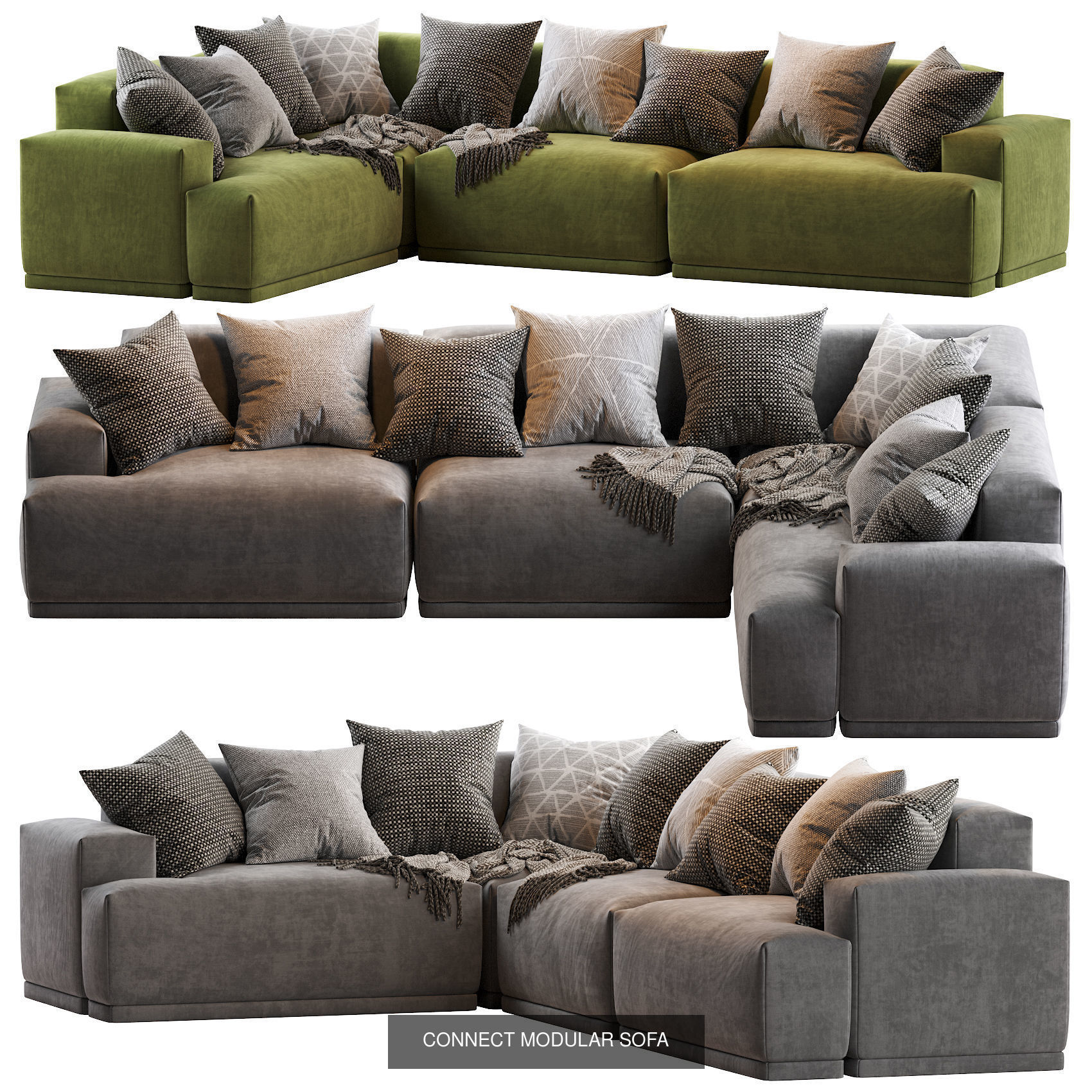 CONNECT MODULAR Sofas 3D Model Collection_10