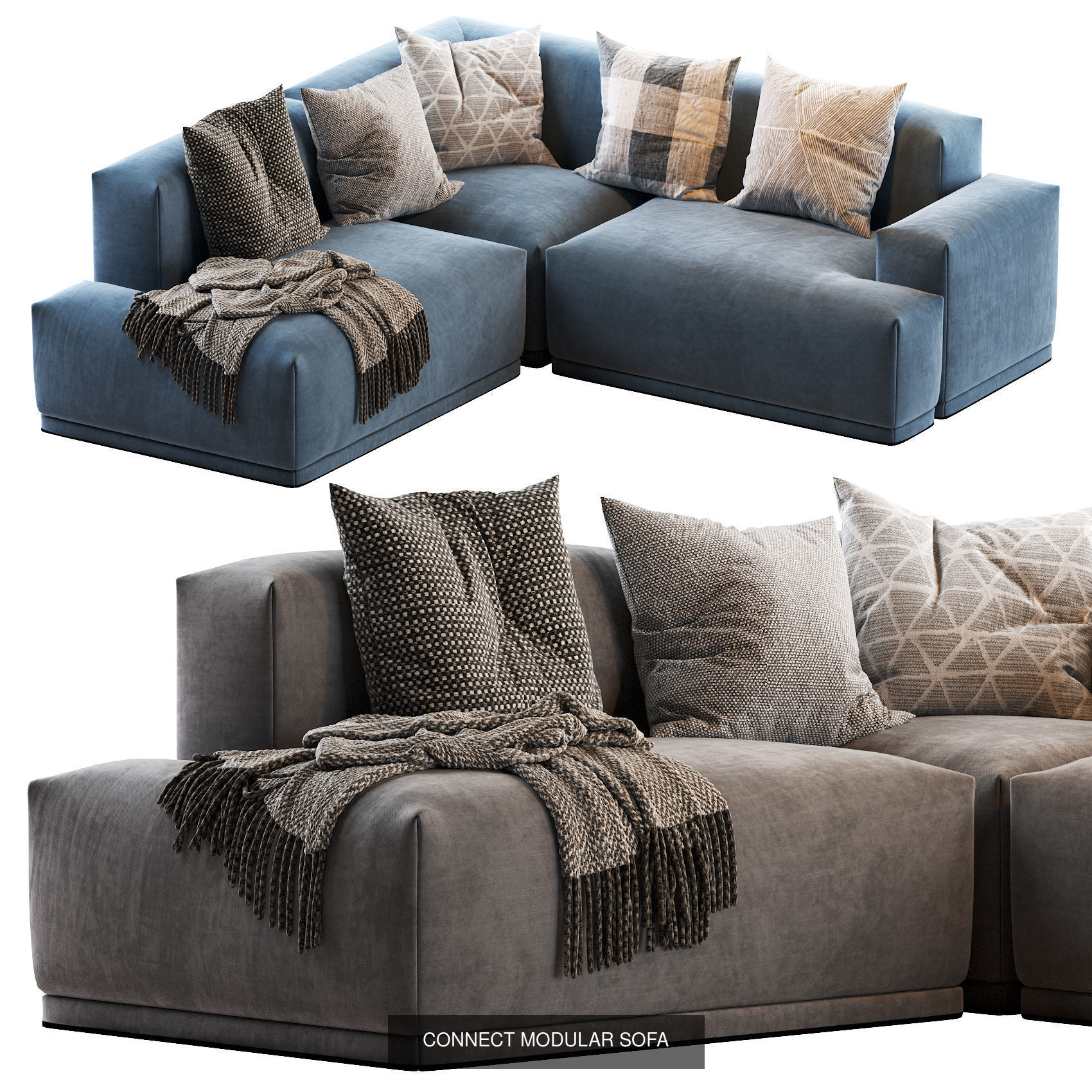 CONNECT MODULAR Sofas 3D Model Collection_9