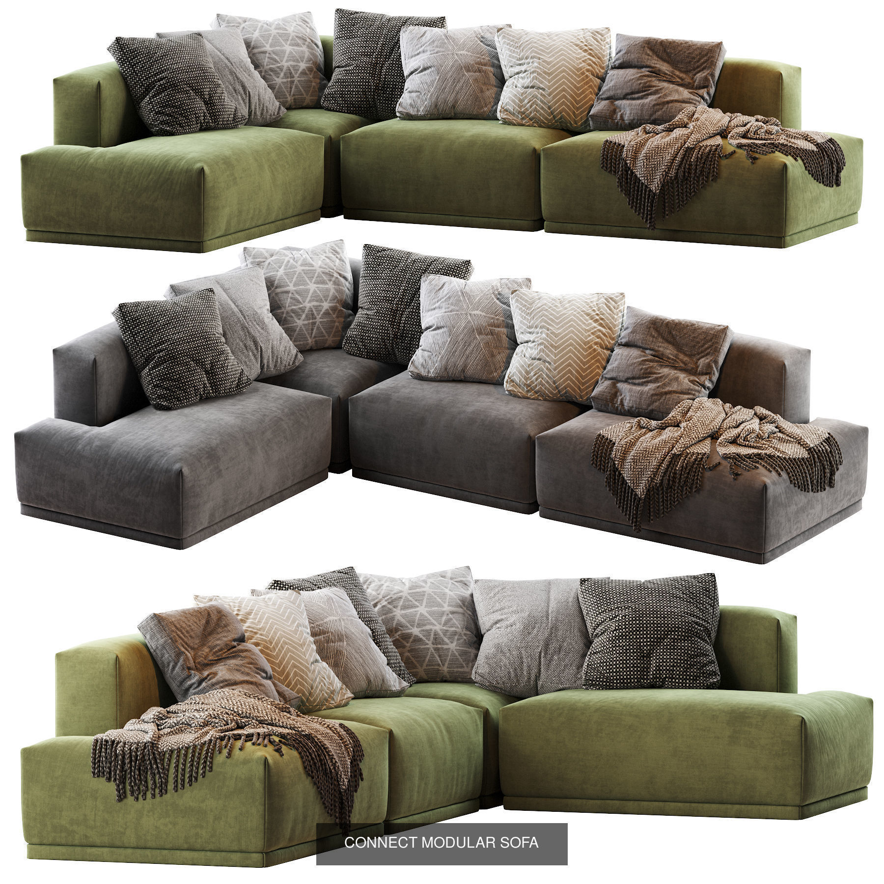 CONNECT MODULAR Sofas 3D Model Collection_8
