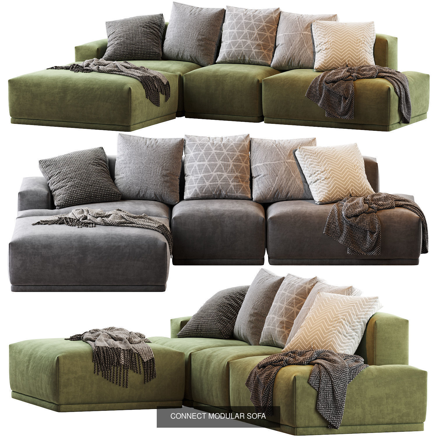 CONNECT MODULAR Sofas 3D Model Collection_5