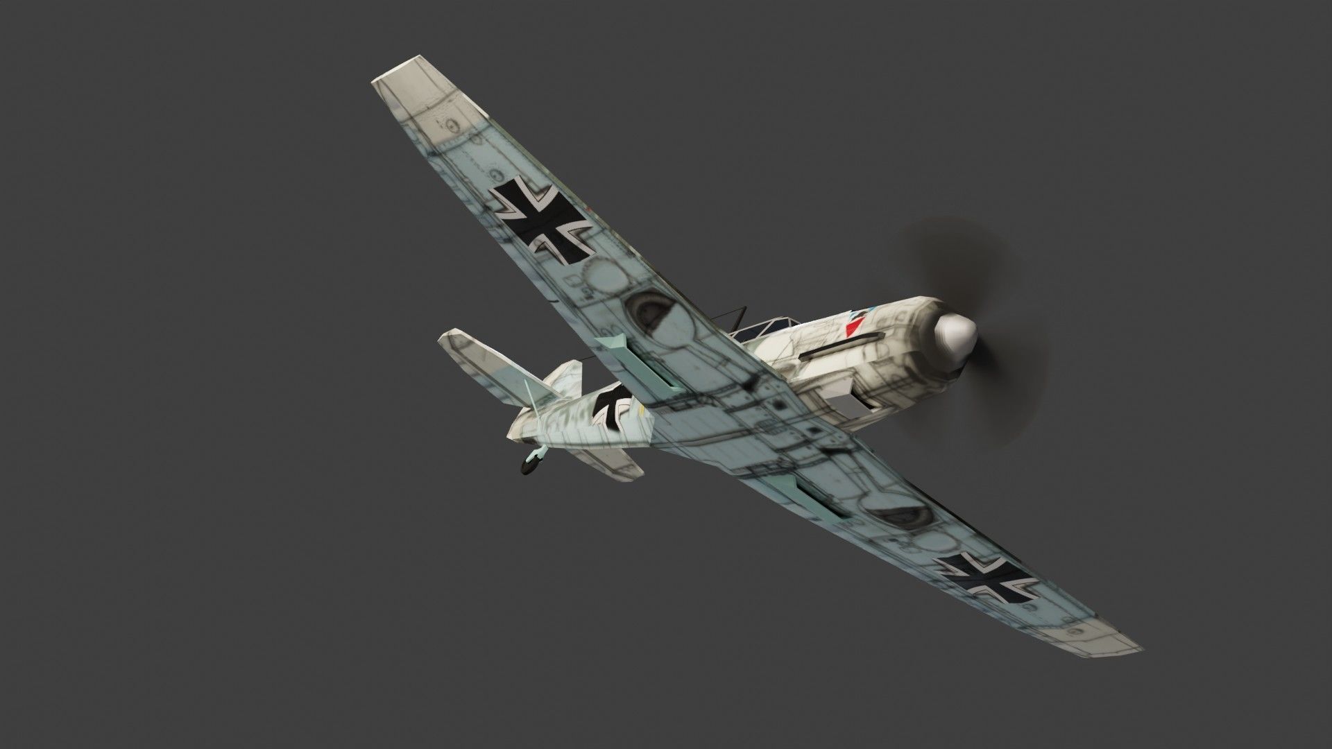 Messerschmitt BF-109 WW2 fighter Low-poly 3D model_10