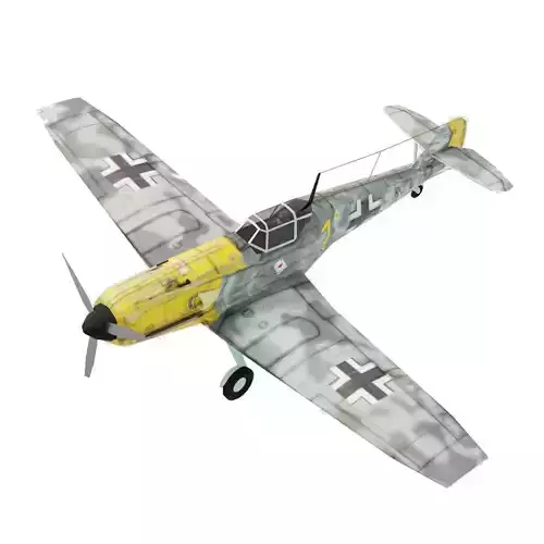 Messerschmitt BF-109 WW2 fighter Low-poly 3D model Messerschmitt BF-109 WW2 fighter Low-poly 3D model