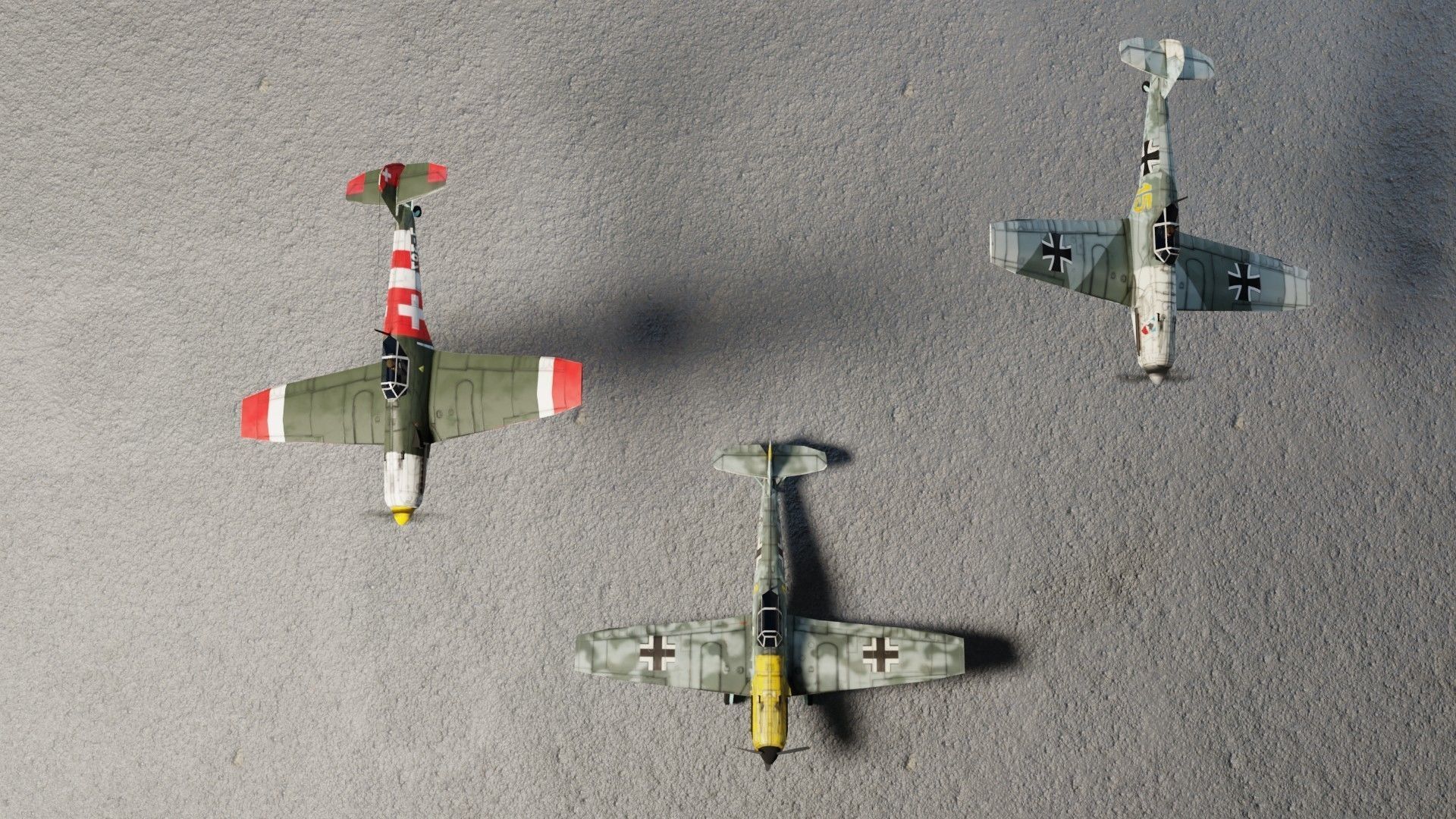 Messerschmitt BF-109 WW2 fighter Low-poly 3D model_6