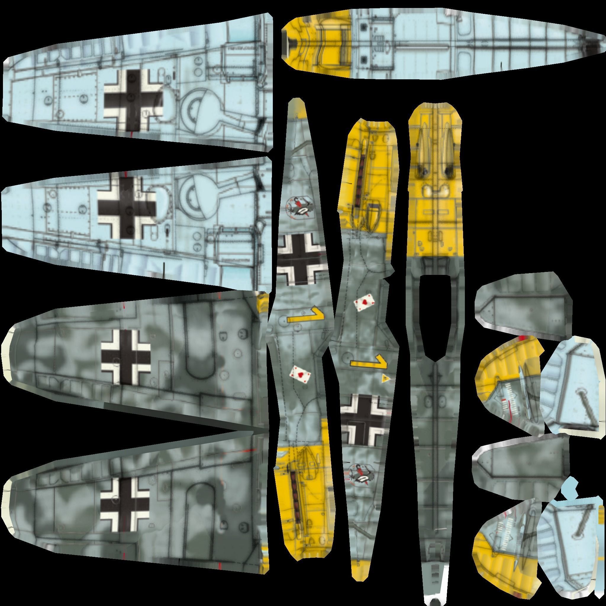 Messerschmitt BF-109 WW2 fighter Low-poly 3D model_17