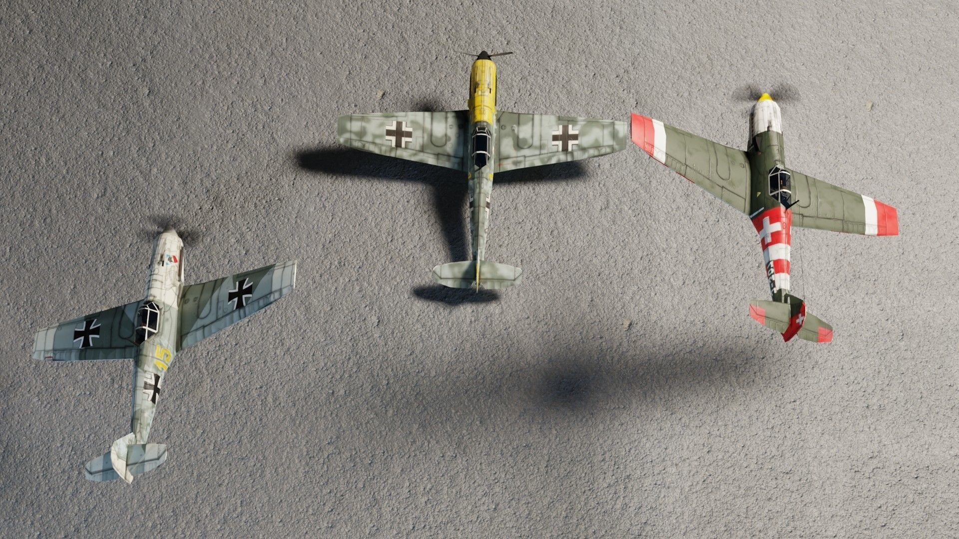 Messerschmitt BF-109 WW2 fighter Low-poly 3D model_2