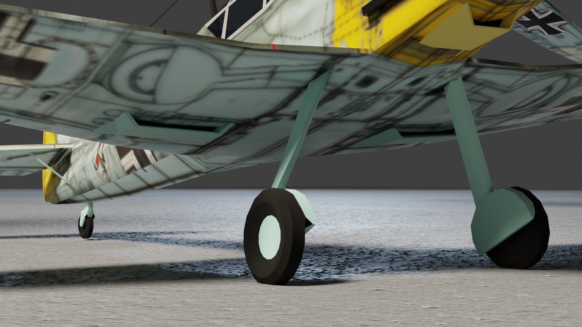 Messerschmitt BF-109 WW2 fighter Low-poly 3D model_14