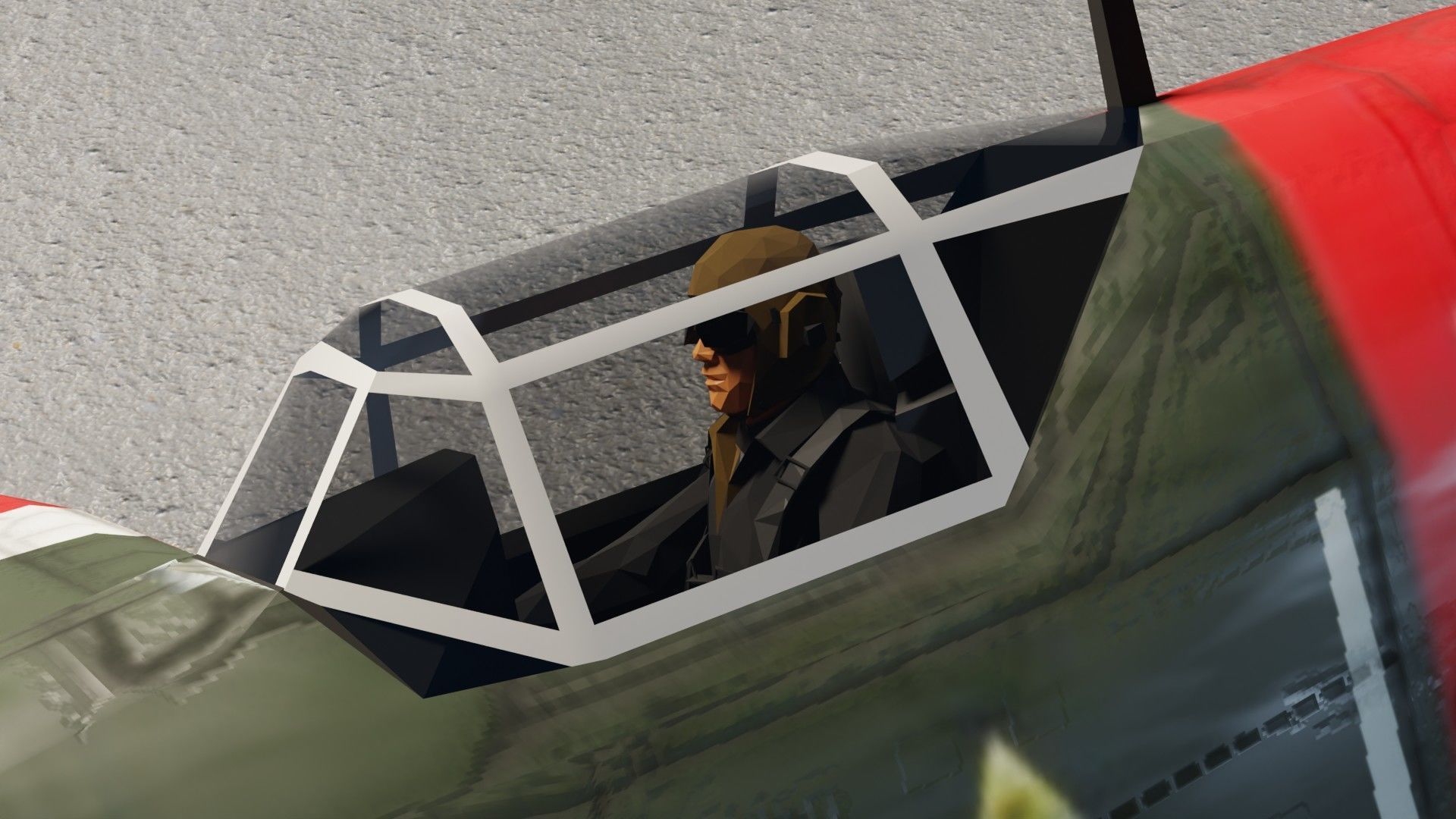 Messerschmitt BF-109 WW2 fighter Low-poly 3D model_15