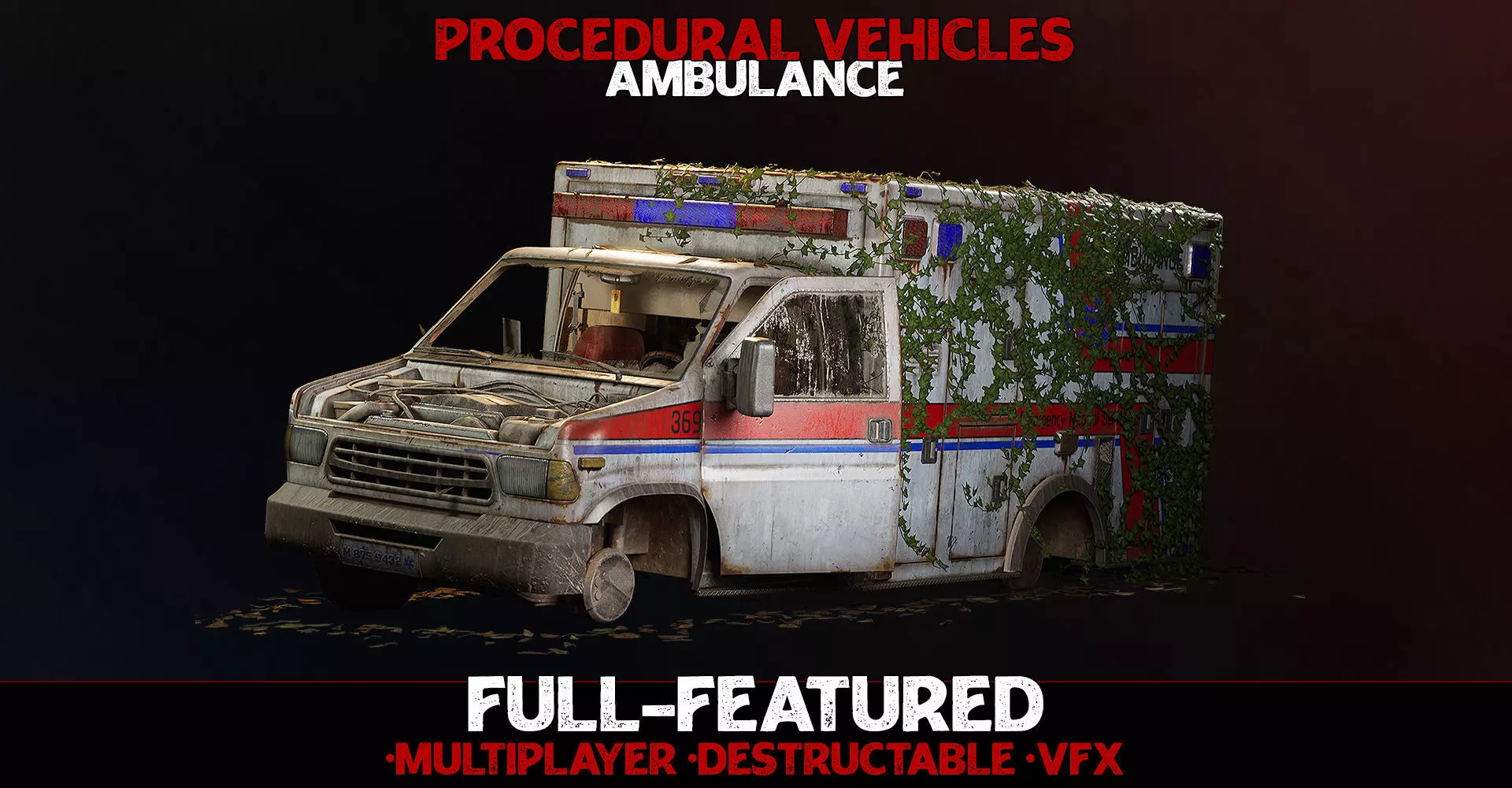 Ambulance - Interactable Vehicles UE4 UE5 Low-poly 3D model_0