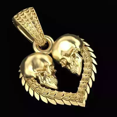 pendant heart shaped skulls Two  options