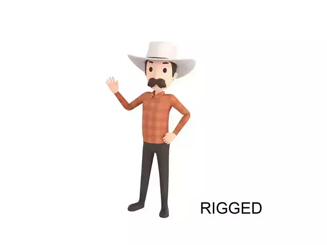 Character176 Rigged Cowboy 3D model