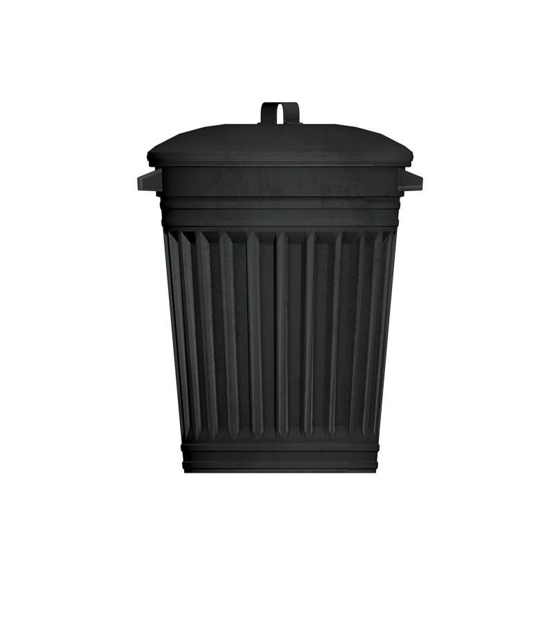 Trash Can Low-poly 3D model_1