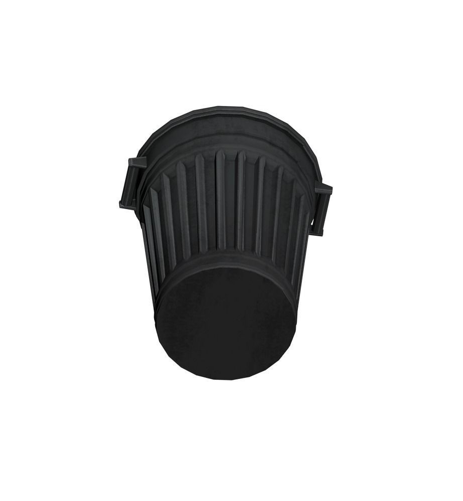 Trash Can Low-poly 3D model_4