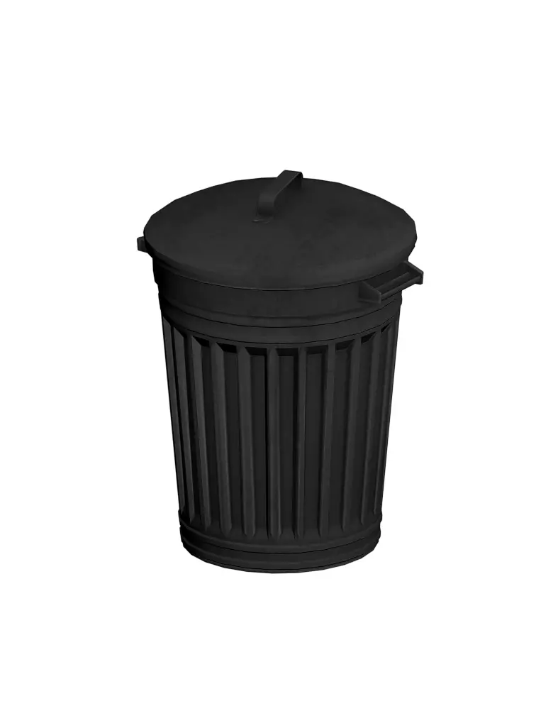 Trash Can Low-poly 3D model_0