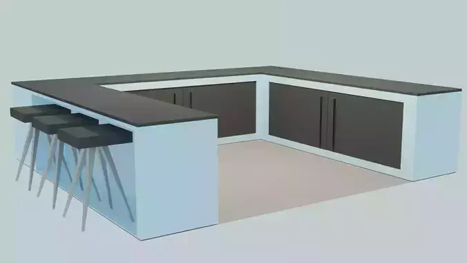 Cocina low poly kitchen