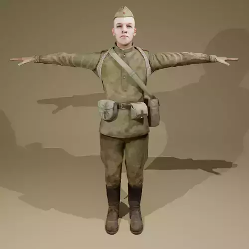 Soviet Soldier Character Game Ready