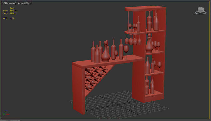Wine Bar Set 01 3D model 7