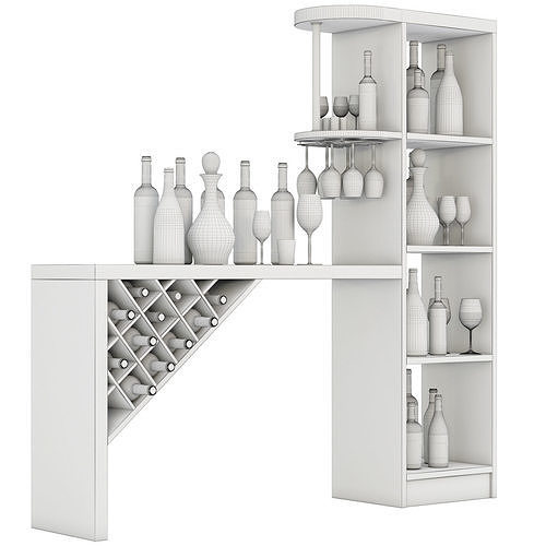Wine Bar Set 01 3D model 5