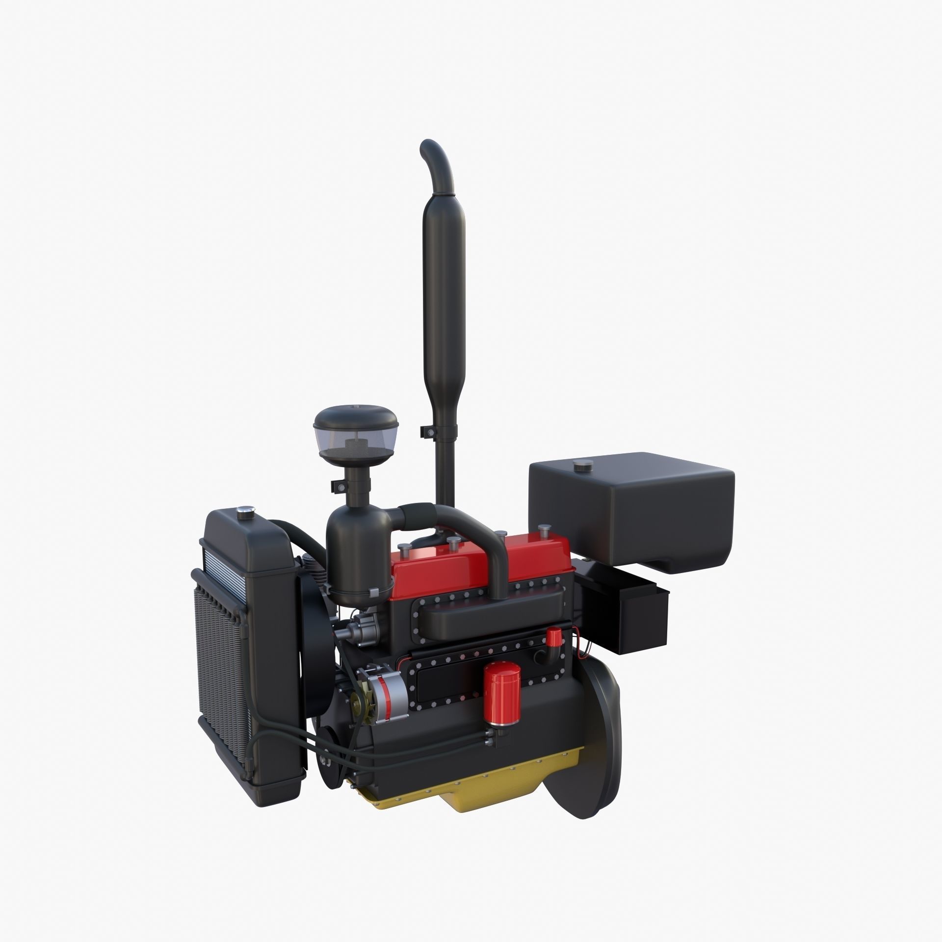 Tractor Engine Full 3D model_3