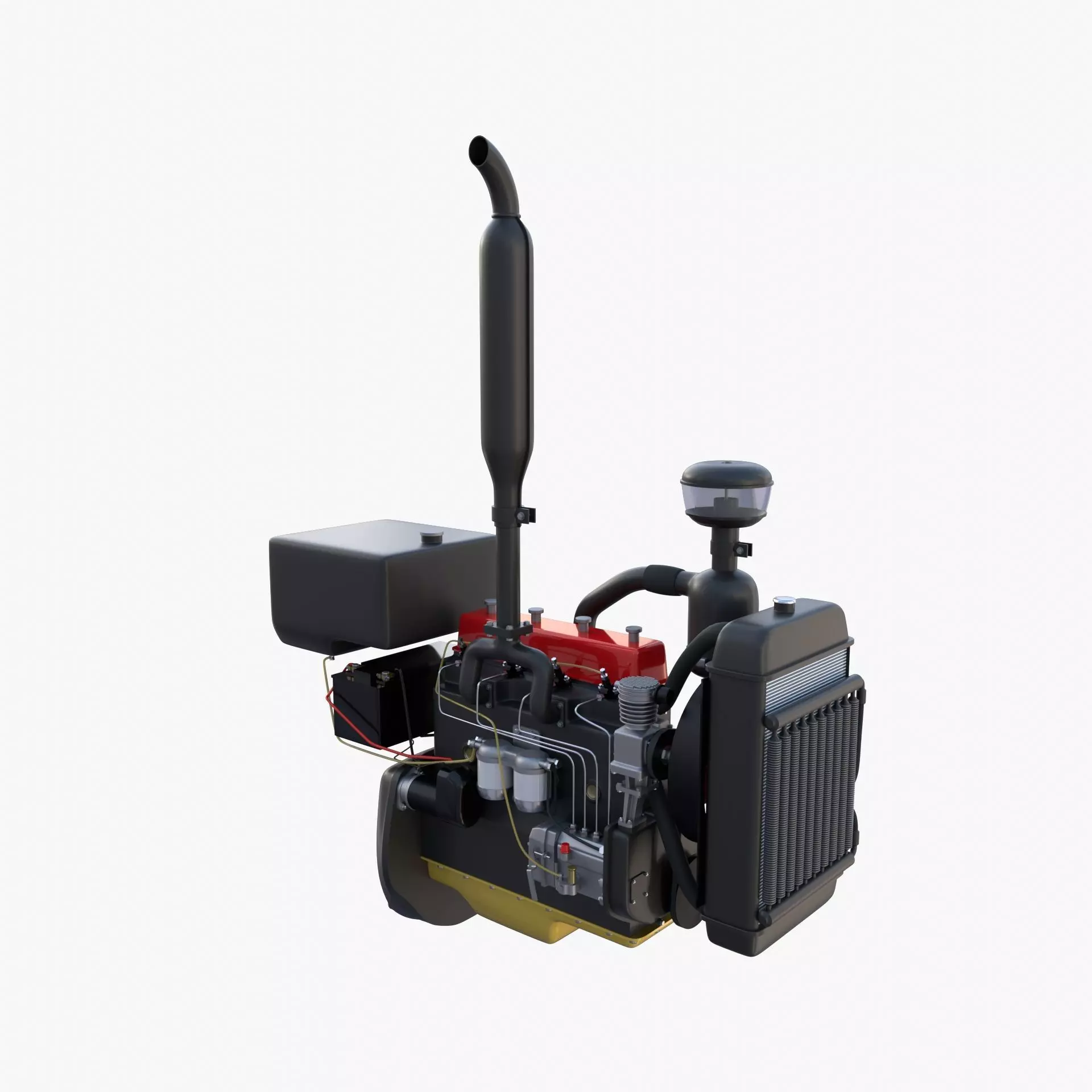 Tractor Engine Full 3D model_0