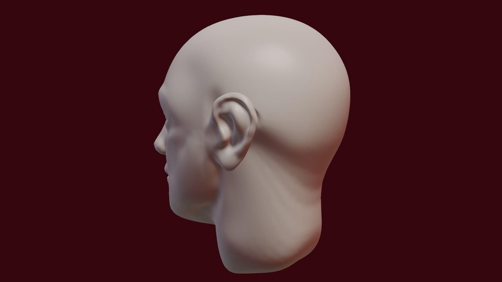 Face sculpt Low-poly 3D model_24