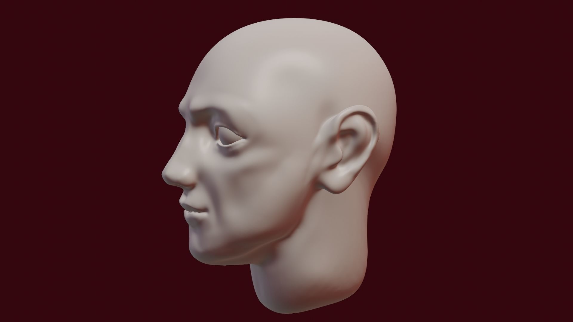 Face sculpt Low-poly 3D model_30