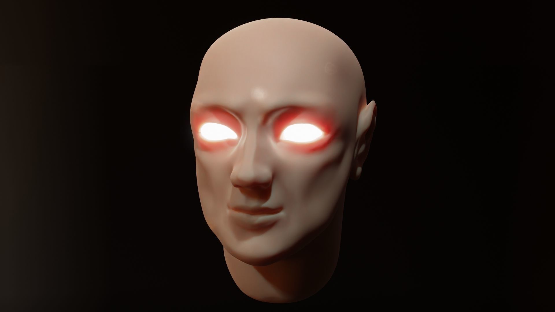 Face sculpt Low-poly 3D model_3