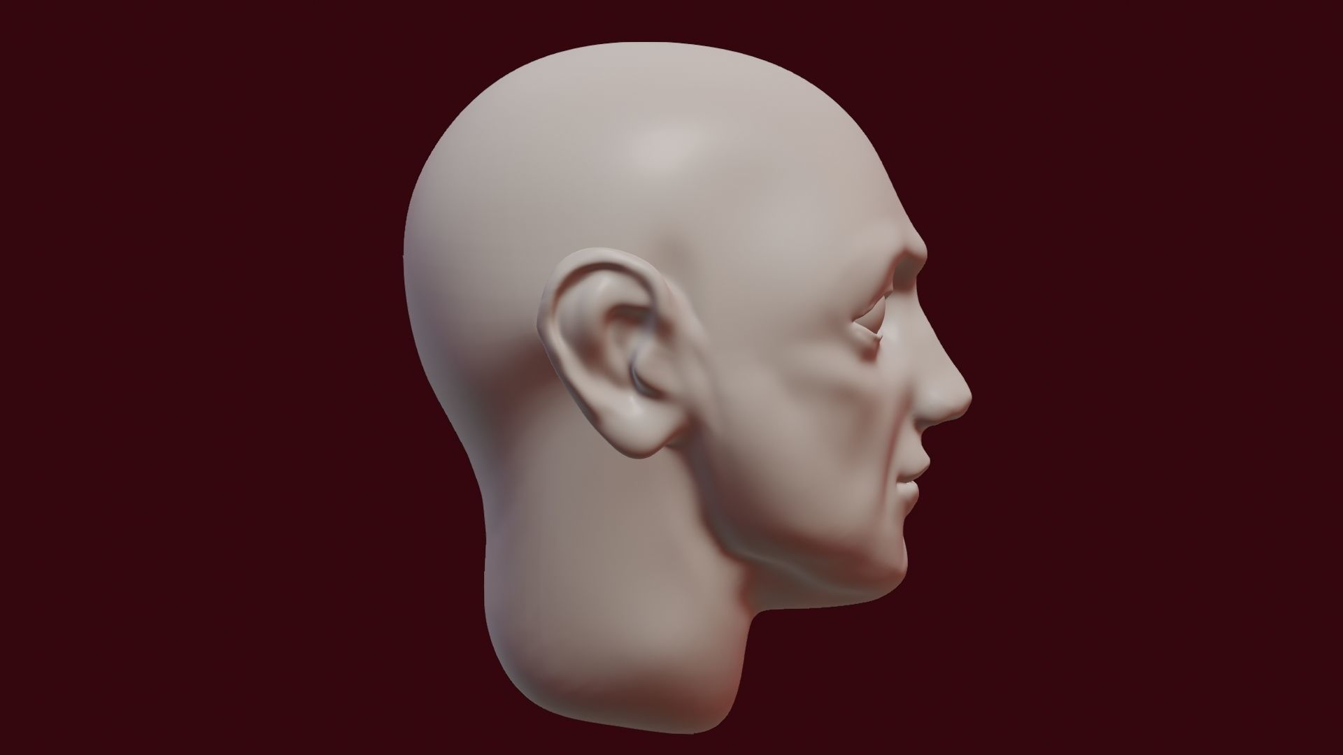 Face sculpt Low-poly 3D model_28