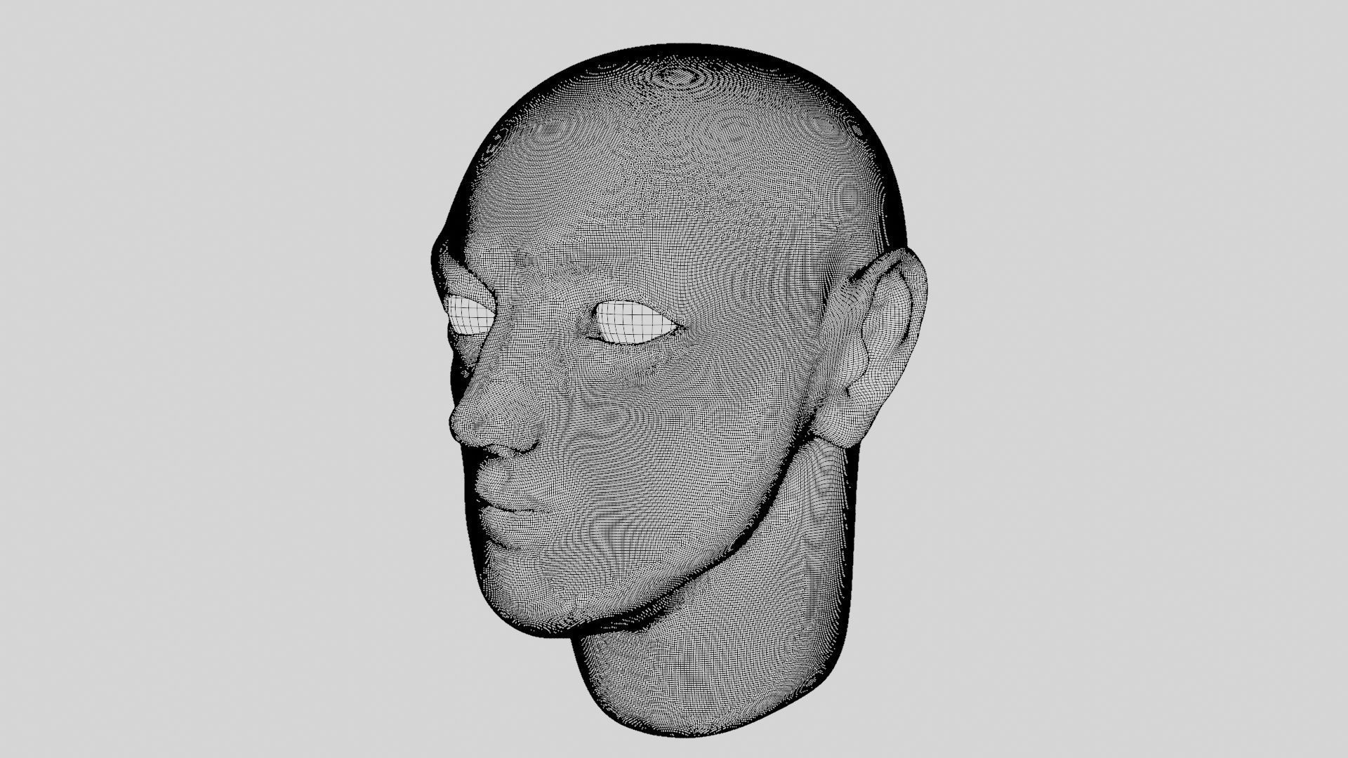 Face sculpt Low-poly 3D model_44